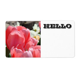 HELLO Nombre Etiquetas Etiquetas Flores De Tulipan