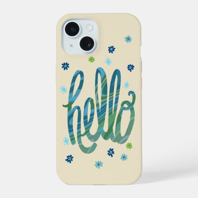 Hello phone case with cute flowers (Reverso )