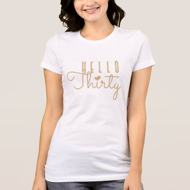 HELLO TREINTA Camiseta de cumpleaños (Anverso)
