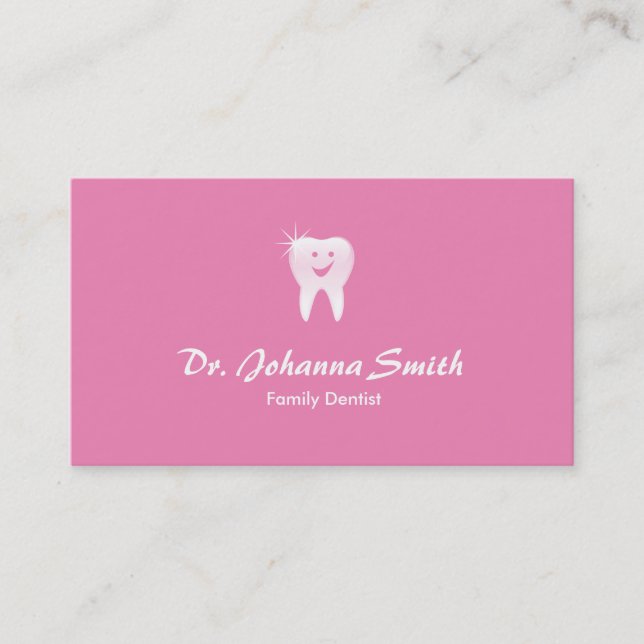 Hembra de Cita Dental con Diente Sonriente Rosa (Anverso)