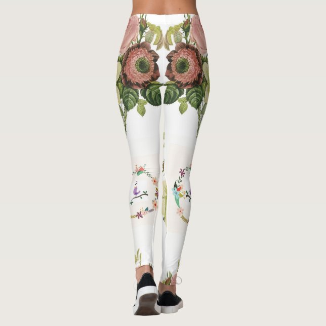 hembras florales largas leggings adolescente blanc (Reverso)