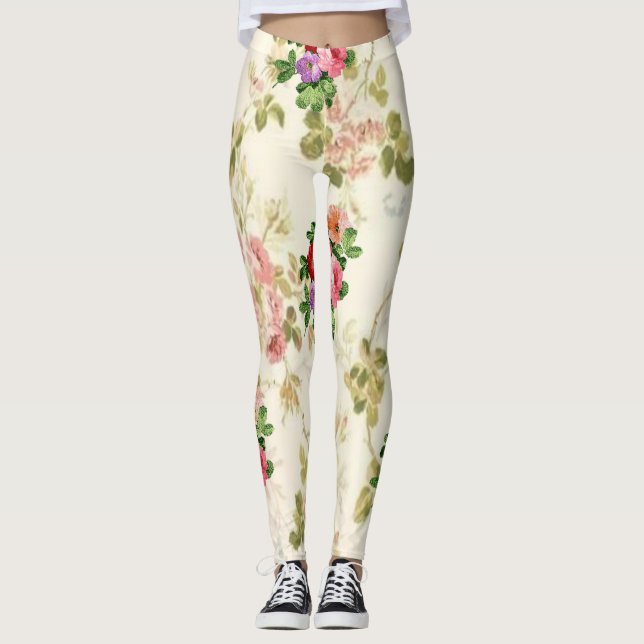hembras florales largas leggings adolescente blanc (Anverso)