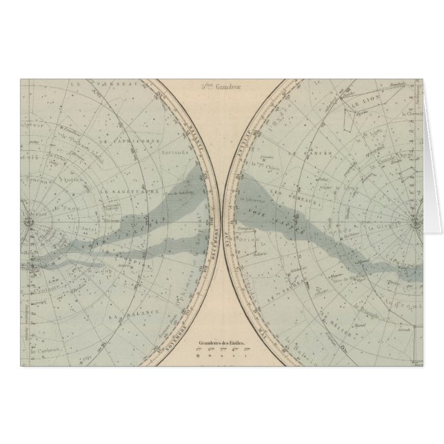 Hemisferio Planisphere Celeste (Anverso (Horizontal))
