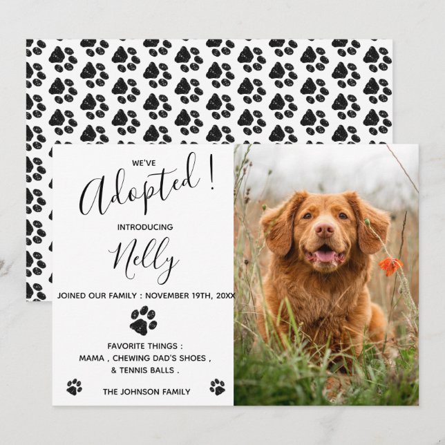 Hemos adoptado la nueva Invitación Mascota (Anverso / Reverso)