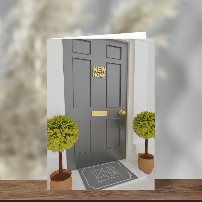 Hemos cambiado la tarjeta de saludo de dirección (Everyone is welcome at your new home. Just add your new address details!)