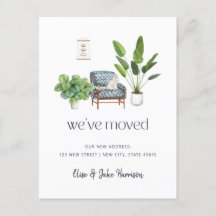 Hemos movido a Boho Cat Moving Invitación