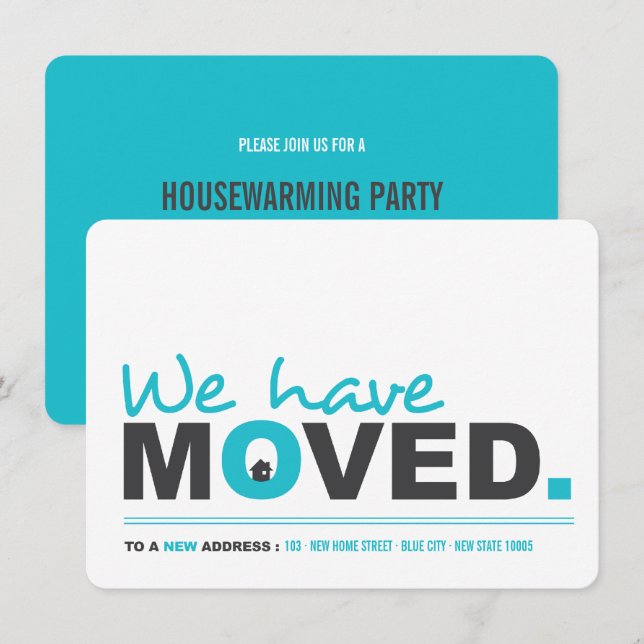 Hemos movido a Invitación en movimiento Fiesta de  (Anverso / Reverso)