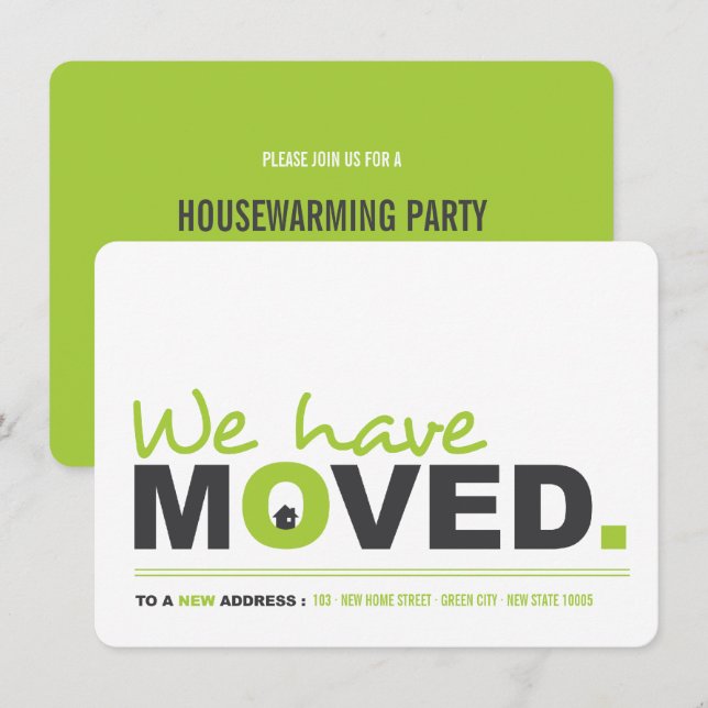 Hemos movido a Invitación en movimiento Fiesta de  (Anverso / Reverso)