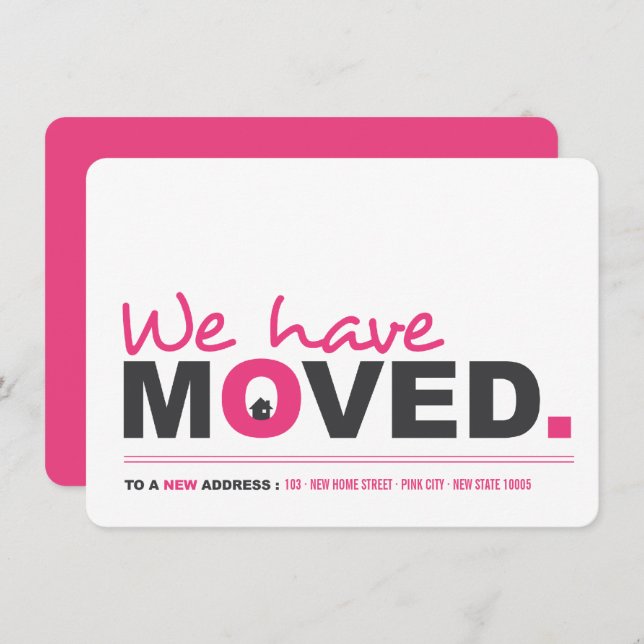 Hemos movido a Invitación en movimiento Fiesta de  (Anverso / Reverso)