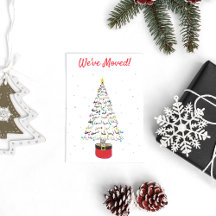 Hemos movido árbol de Navidad moderno acuarela