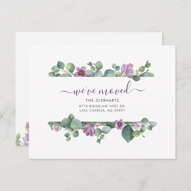 Hemos movido dirección Eucalyptus Greenery Moving (Anverso / Reverso)