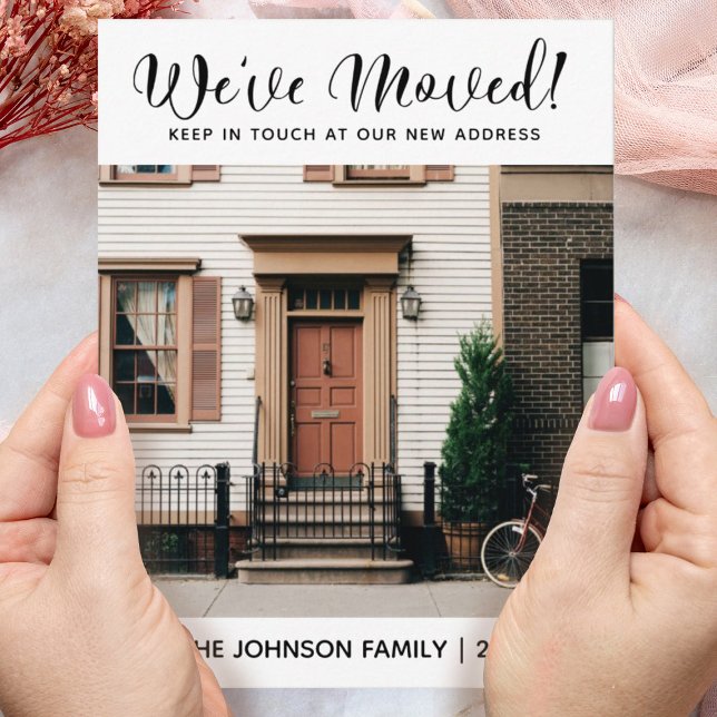 Hemos movido el cambio de dirección de la Invitaci (Add a photo of your new home and your new address to this elegant moving card.)