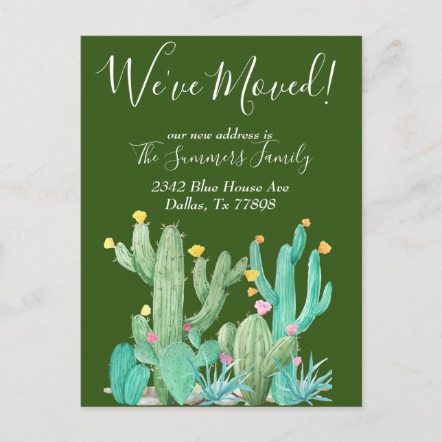 Hemos movido Invitación Cactus Desert Cacti (Anverso)