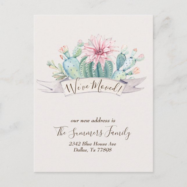 Hemos movido Invitación Cactus Desert Cacti (Anverso)