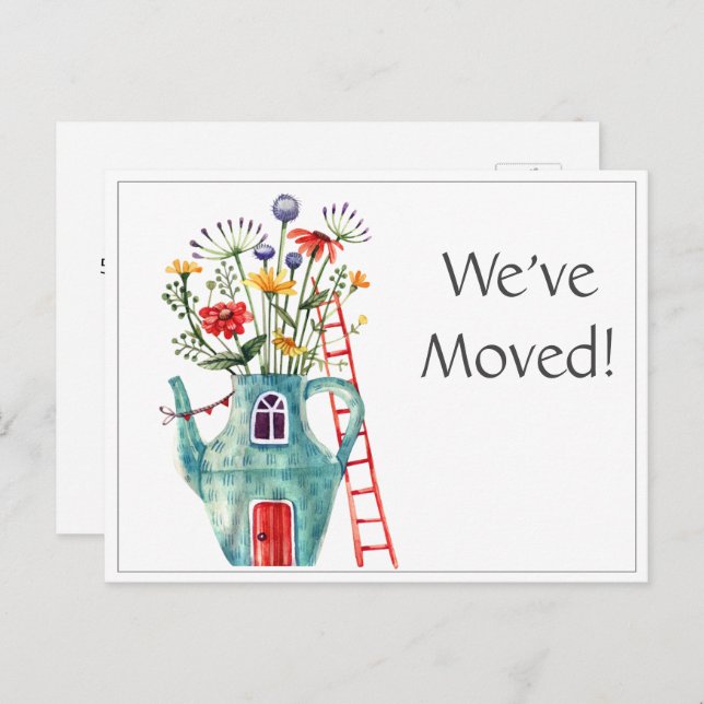 Hemos movido Invitación, postal de la casa de cuen (Anverso / Reverso)