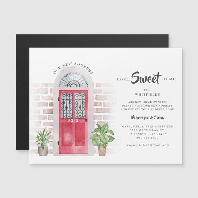 Hemos movido la acuarela moderna Invitación de mov (Anverso/Reverso)