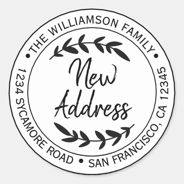 Hemos movido la etiqueta de la nueva dirección de  (Anverso)