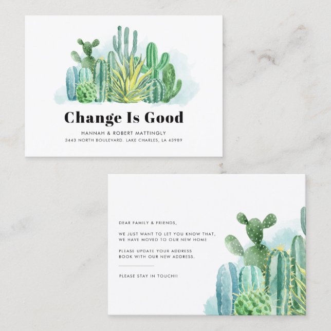 Hemos movido la Invitación de Cacti Succulents (Anverso / Reverso)