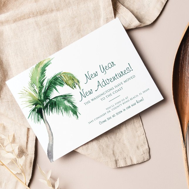 Hemos movido la Invitación de movimiento costero d (New Year Change of Address Announcement)