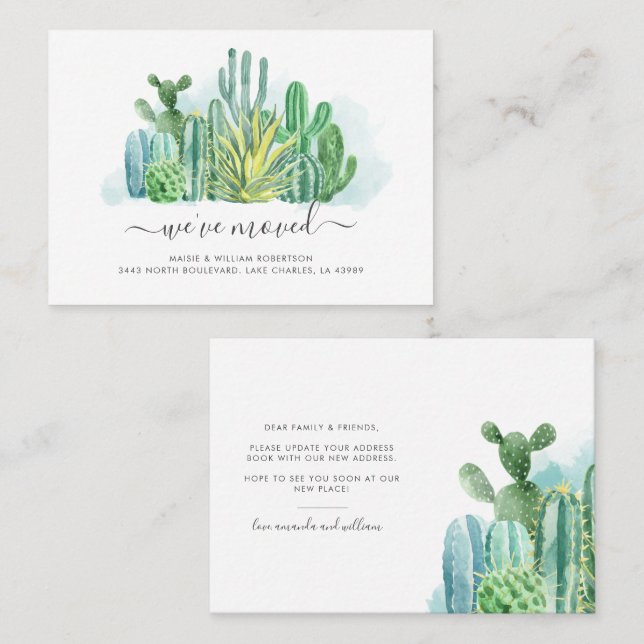 Hemos movido la Invitación de movimiento de acuare (Anverso / Reverso)