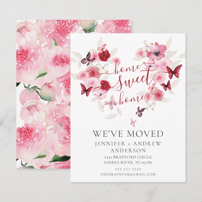Hemos movido la Invitación de movimiento de flores (Anverso / Reverso)