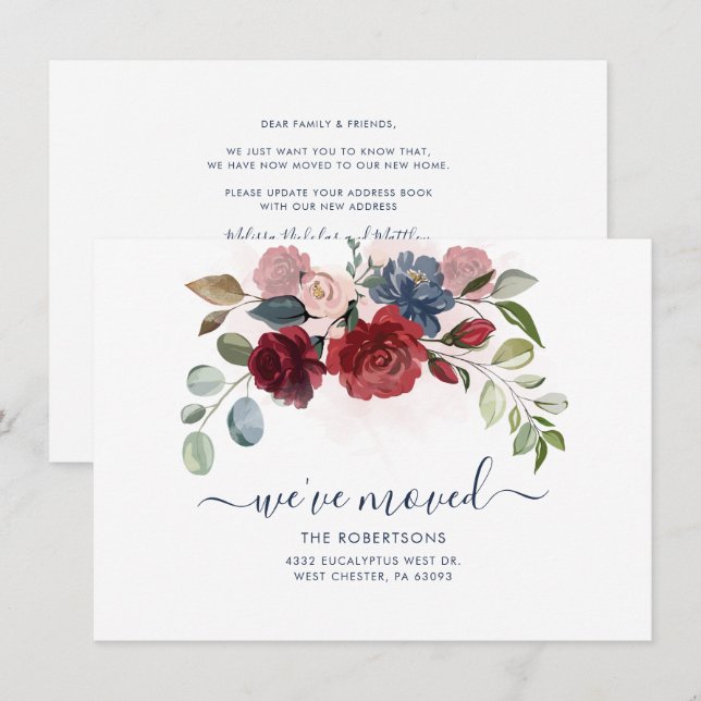 Hemos movido la Invitación de movimiento de flores (Anverso / Reverso)