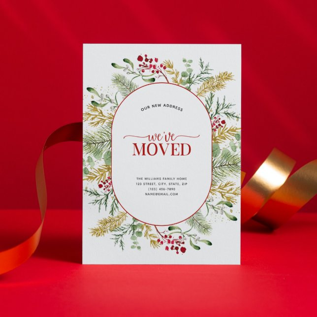 Hemos movido la Invitación de movimiento de invier (Sending your family and friends a festive 'We've Moved!' Christmas card!
)