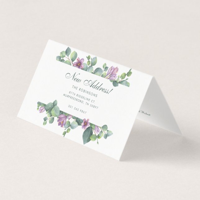 Hemos movido la Invitación de mudanza floral Eucal (Anverso)