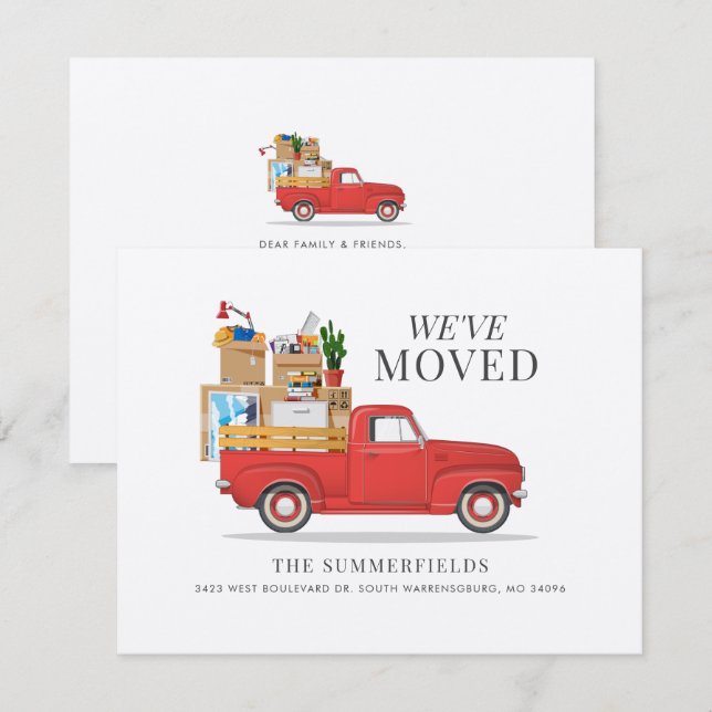 Hemos movido la Invitación moderna de movimiento d (Anverso / Reverso)