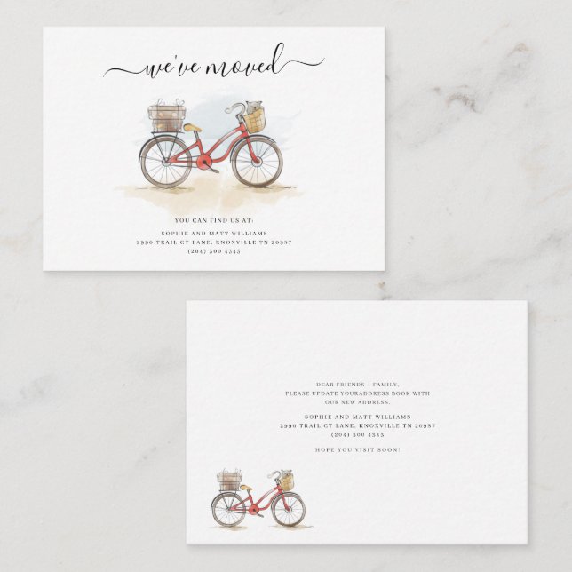 Hemos movido la Moda Boho elegante Invitación móvi (Anverso / Reverso)