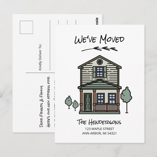 Hemos movido la nueva Invitación de mudanza a casa (Anverso / Reverso)