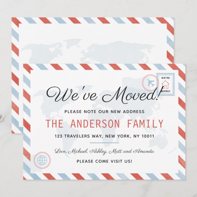 Hemos movido la tarjeta de la invitación de la (Anverso / Reverso)