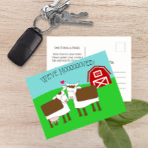 Hemos movido vacas y granero Nueva tarjeta postal 