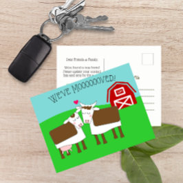 Hemos movido vacas y granero Nueva tarjeta postal