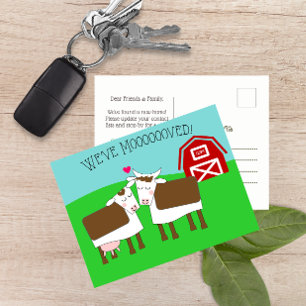 Hemos movido vacas y granero Nueva tarjeta postal 