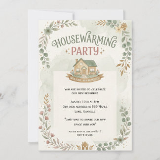 hemos mudado invitaciones modernas para inaugurar