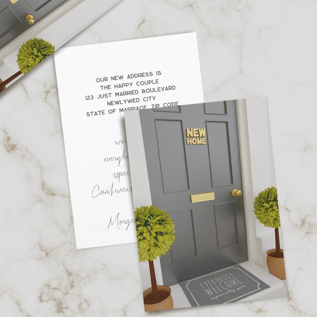 Hemos mudado la nueva tarjeta de Invitación móvil  (Everyone is welcome at your new home. Just add your details)