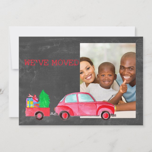 Hemos mudado Navidades de acuarela Tarjeta fotográ (Anverso)