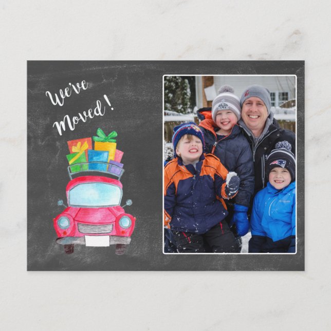 Hemos mudado Navidades de acuarela Tarjeta fotográ (Anverso)