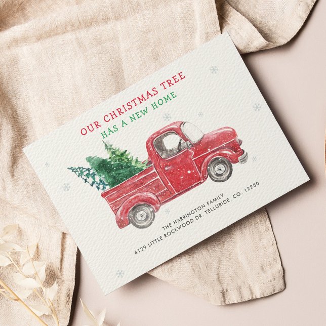 Hemos trasladado a Navidades de vacaciones Invitac (Our Tree Has A New Home Christmas Moving Announcement)