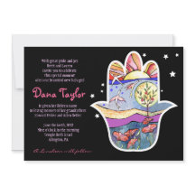 Hemsa Jewish Baby Naming Invitación Hebrea