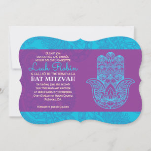 HEMSA mano de DIOS Bat Mitzvah Invitación