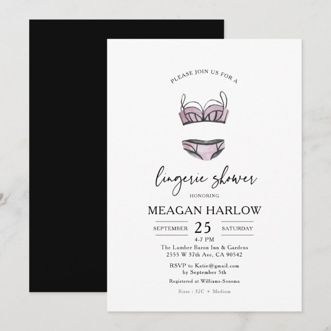 Hen Fiesta Lingerie Bachelorette Party Invitación (Anverso / Reverso)