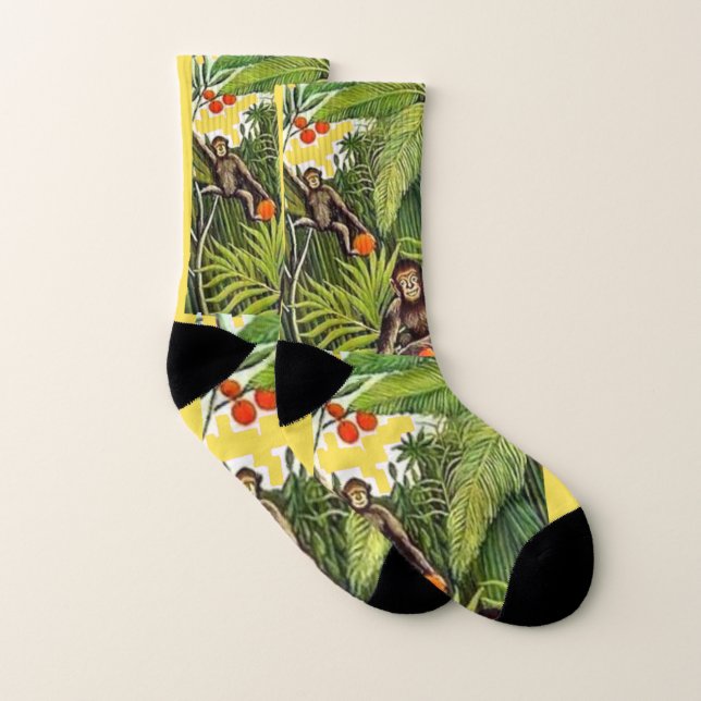 Henri Rousseau, Dos monos en la selva, Calcetines  (Par)