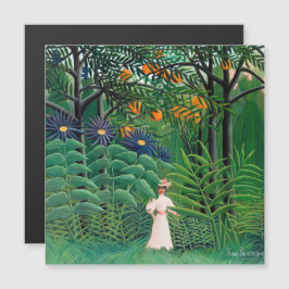 Henri Rousseau - Mujer con tarjeta magnética fores