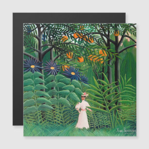 Henri Rousseau - Mujer con tarjeta magnética fores