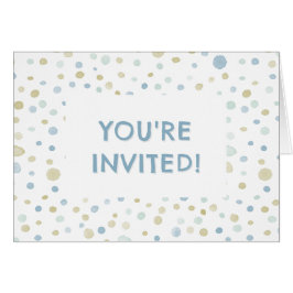 Henry Confetti Watercolor Dots Birthday Invite
