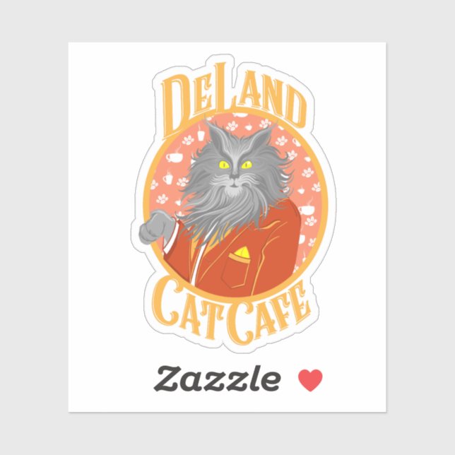 Henry DeCat pegatina en amarillo (Hoja)