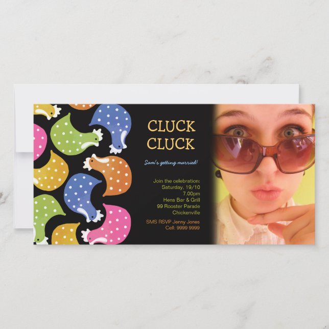 Hens Night Bachelorette Party Event - Invitación f (Anverso)