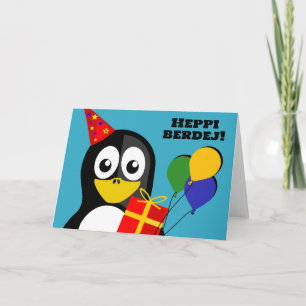 Heppi berdej! Deseos de cumpleaños con tarjeta mal